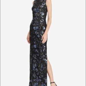 Ralph Lauren Black Mesh Sequins Gown